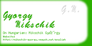 gyorgy mikschik business card